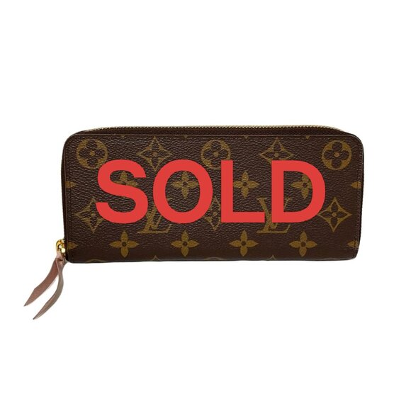LOUIS VUITTON Portefeuille Clmence Rose Ballerine Monogram 587-061625 - Picture 1 of 6